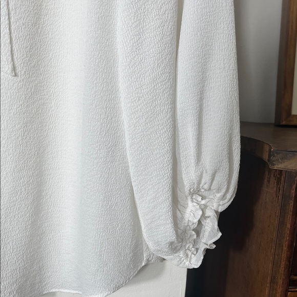 Max Studio White Tie-Neck Blouse - Picture 5 of 7